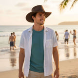 Jacaru 1181 Soaker Unisex Synthetic Suede Breeze Hat - Soakable Perforated Crown & UPF 50+ (Made in Australia)