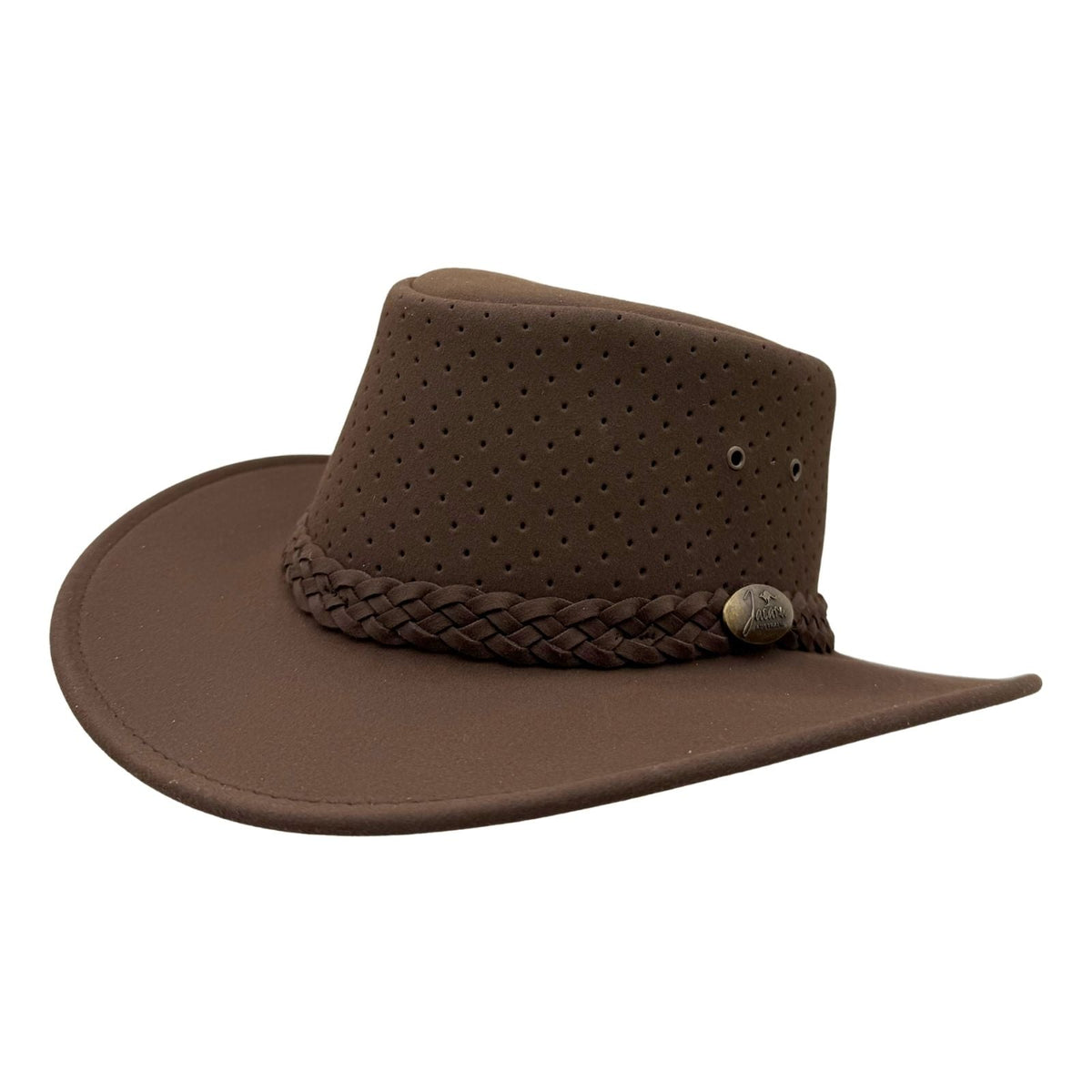 Jacaru 1181 Soaker Unisex Synthetic Suede Breeze Hat - Soakable Perforated Crown & UPF 50+ (Made in Australia)