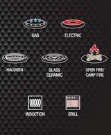 Pyrolux PyroCast Oval Sizzle Plate with Maple Tray Cast Iron Pan 27 x 18 cm Black