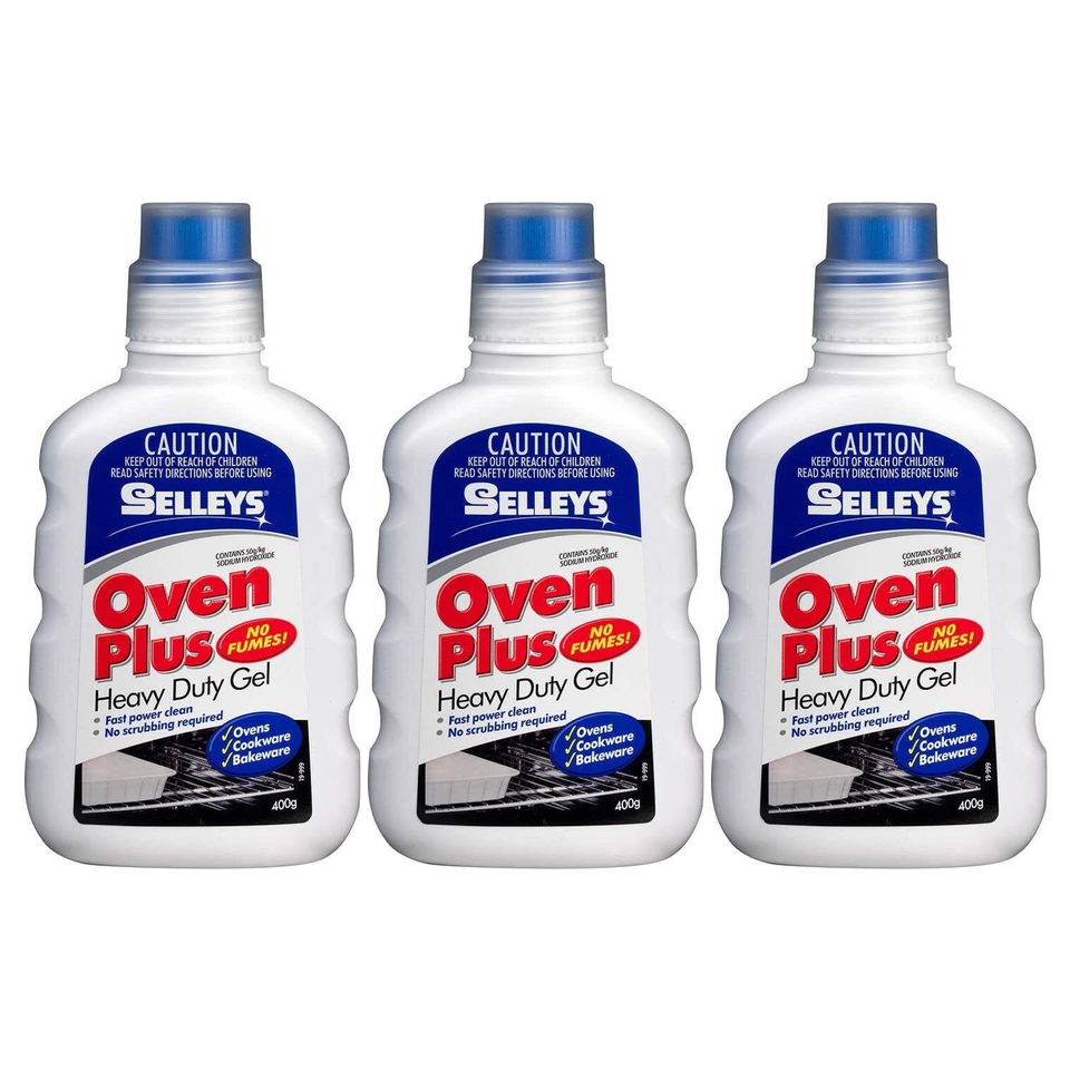 3x Selleys Oven Plus Heavy Duty Gel Cleaner Degreaser Pack - 400g