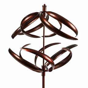 Garden 205cm Metal East Meets West Windmill Wind Spinner Outdoor Decor - Bronze