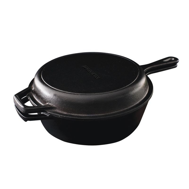 Pyrolux Pyrocast 2 in 1 Duo Cast Iron Pot & Fry Pan Cookware Set Skillet