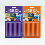 12x Sink Drain Cleaner & Deodorizer Sticks Unclog Sinks in Assorted Colours (1 Pack)