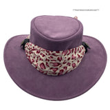 Jacaru 1103 Alice Womens Vegan Leather Hat with Scarf - Water Repellent & UPF 50+ (Made in Australia)