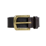 Dents Men’s Heritage Lined Full-Grain Leather Belt with Brass Buckle in Brown