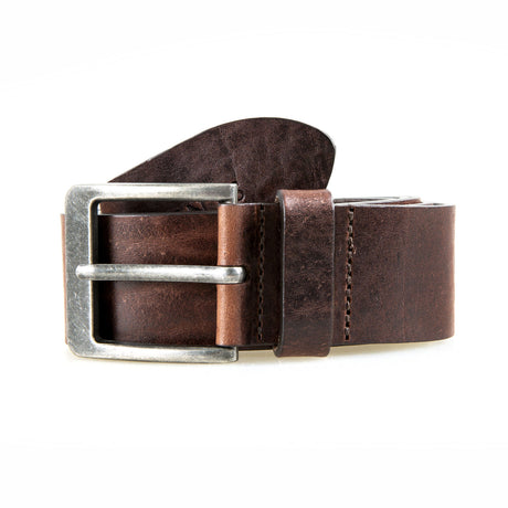 Dents Men’s Heritage Full-Grain Leather Belt with Antique Pewter Buckle in Brown