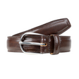 IE LEATHER BELT WITH TOP STITCH AND SINGLE KEEPER Bovine Leather Bos Taurus - XXL