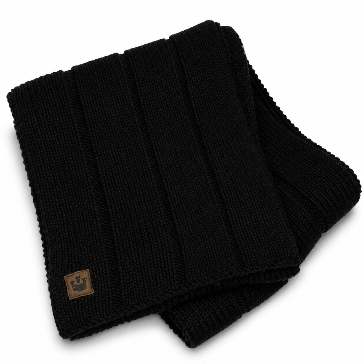 Goorin Brothers Aegean Sea 100% Cotton Rib Knit Scarf - Black (One Size)