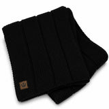 Goorin Brothers Aegean Sea 100% Cotton Rib Knit Scarf - Black (One Size)
