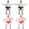 Sumo Group Costume Set - 2x Black + 2x Red Inflatable Sumo Wrestlers (Halloween & Fancy Dress)
