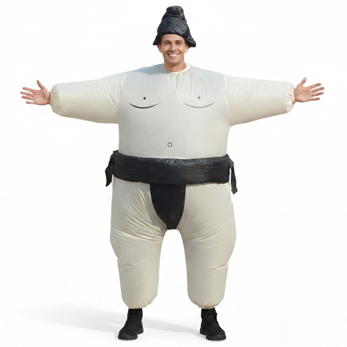 Adult Inflatable Sumo Wrestler Costume - Black (One Size Fancy Dress)