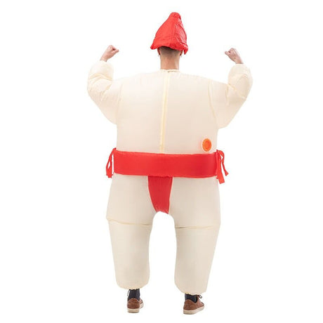 Adult Inflatable Sumo Wrestler Costume - Red (One Size Fancy Dress)