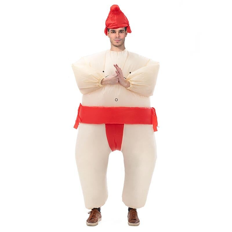 Adult Inflatable Sumo Wrestler Costume - Red (One Size Fancy Dress)
