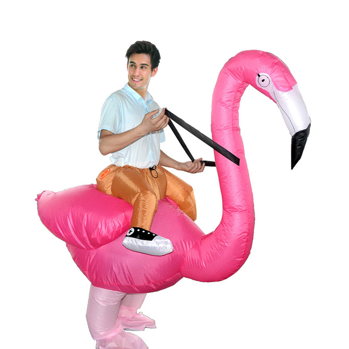 Adult Pink Inflatable Flamingo Costume - One Size (Halloween & Funny Fancy Dress)