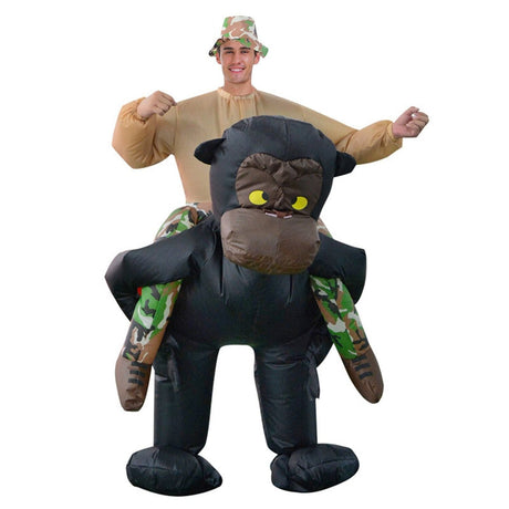 Adult Inflatable Gorilla Rider Costume - 165-180cm - One Size (Halloween & Fancy Dress)