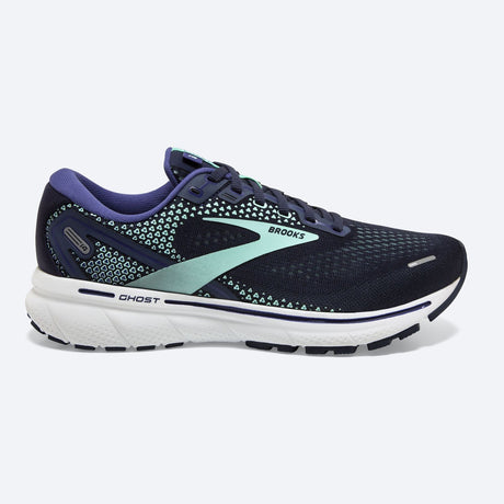 Brooks Womens Ghost 14 Sneakers Athletic Shoes Road Runners - Navy/Green