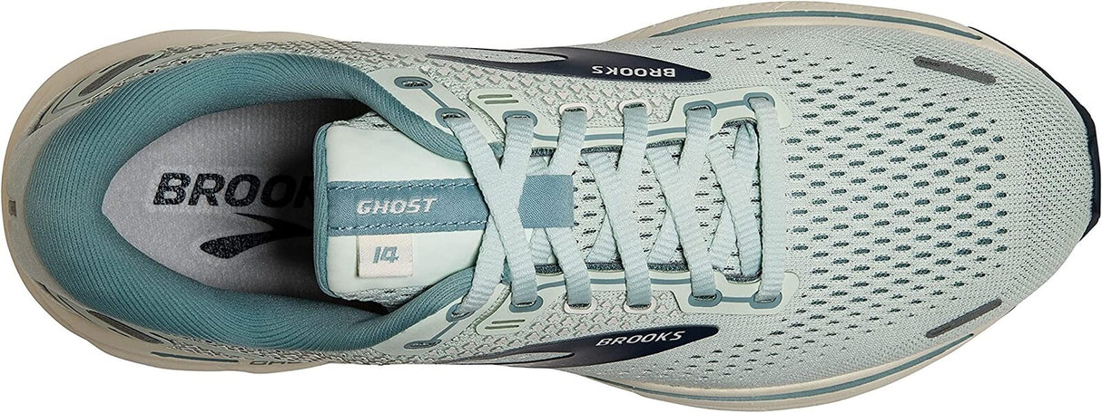 Brooks Ghost 14 Womens Running Shoes Sneakers Runners - Aqua/Whisper White/Navy