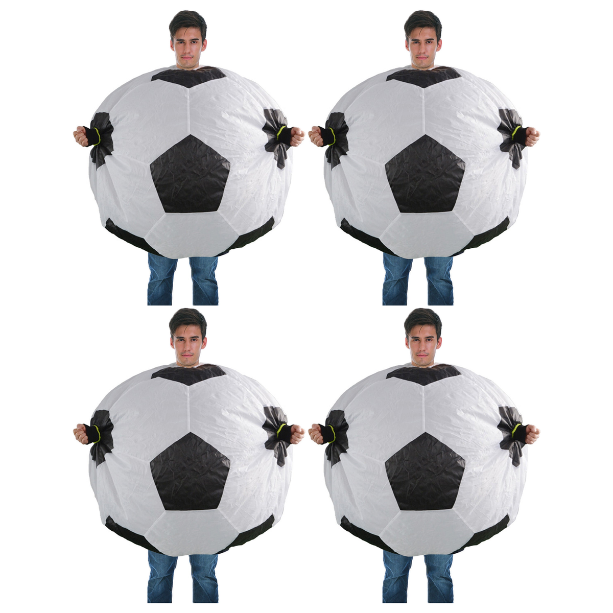 4x Adult Giant Inflatable Soccer Ball Costume Bulk Pack - World Cup, One Size (Group Costume for Halloween & Fancy Dress)
