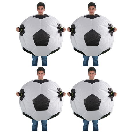 4x Adult Giant Inflatable Soccer Ball Costume Bulk Pack - World Cup, One Size (Group Costume for Halloween & Fancy Dress)
