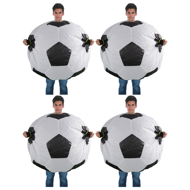 4x Adult Giant Inflatable Soccer Ball Costume Bulk Pack - World Cup, One Size (Group Costume for Halloween & Fancy Dress)