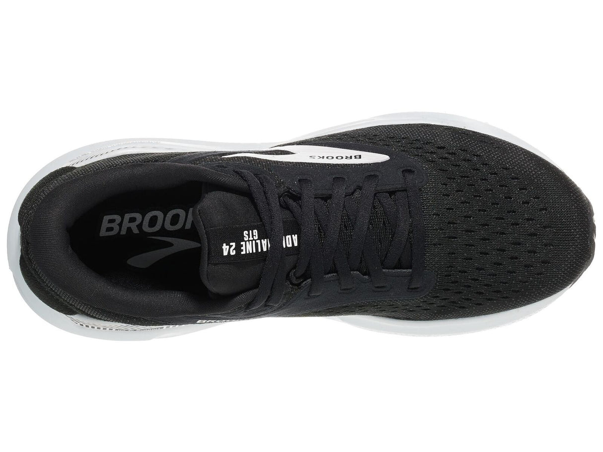 Brooks Adrenaline GTS 24 Womens B Wide Running Shoes - Black/White (Sneakers/Runners)