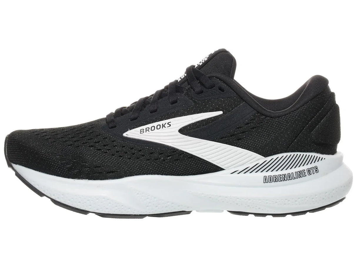 Brooks Adrenaline GTS 24 Womens B Wide Running Shoes - Black/White (Sneakers/Runners)