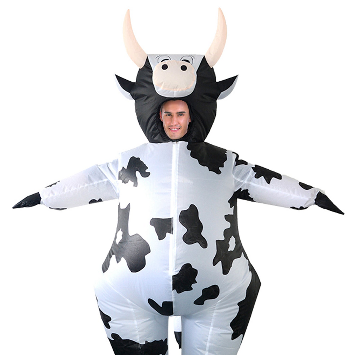 Adult Black/White Inflatable Milk Cow Costume - One Size (Halloween & Funny Fancy Dress)