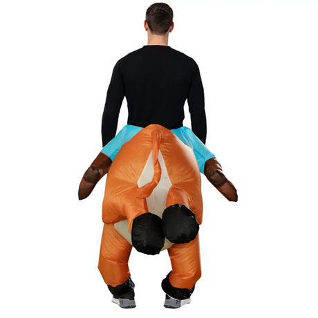 Adult Inflatable Bull Rider Costume Funny Cowboy Rodeo Fancy Dress - One Size