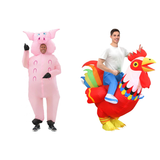 Pig & Rooster Farmyard Couples Costume Set - Inflatable Animal Halloween Fancy Dress