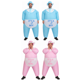 Gender Reveal Inflatable Baby Group Costume Set - 2x It's a Boy + 2x It's a Girl (Baby Shower Party)