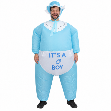 Gender Reveal Inflatable Baby Group Costume Set - 2x It's a Boy + 2x It's a Girl (Baby Shower Party)