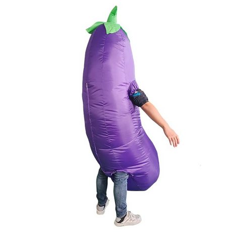 Adult Party Inflatable Eggplant Aubergine Vegetable Costume Halloween - Purple