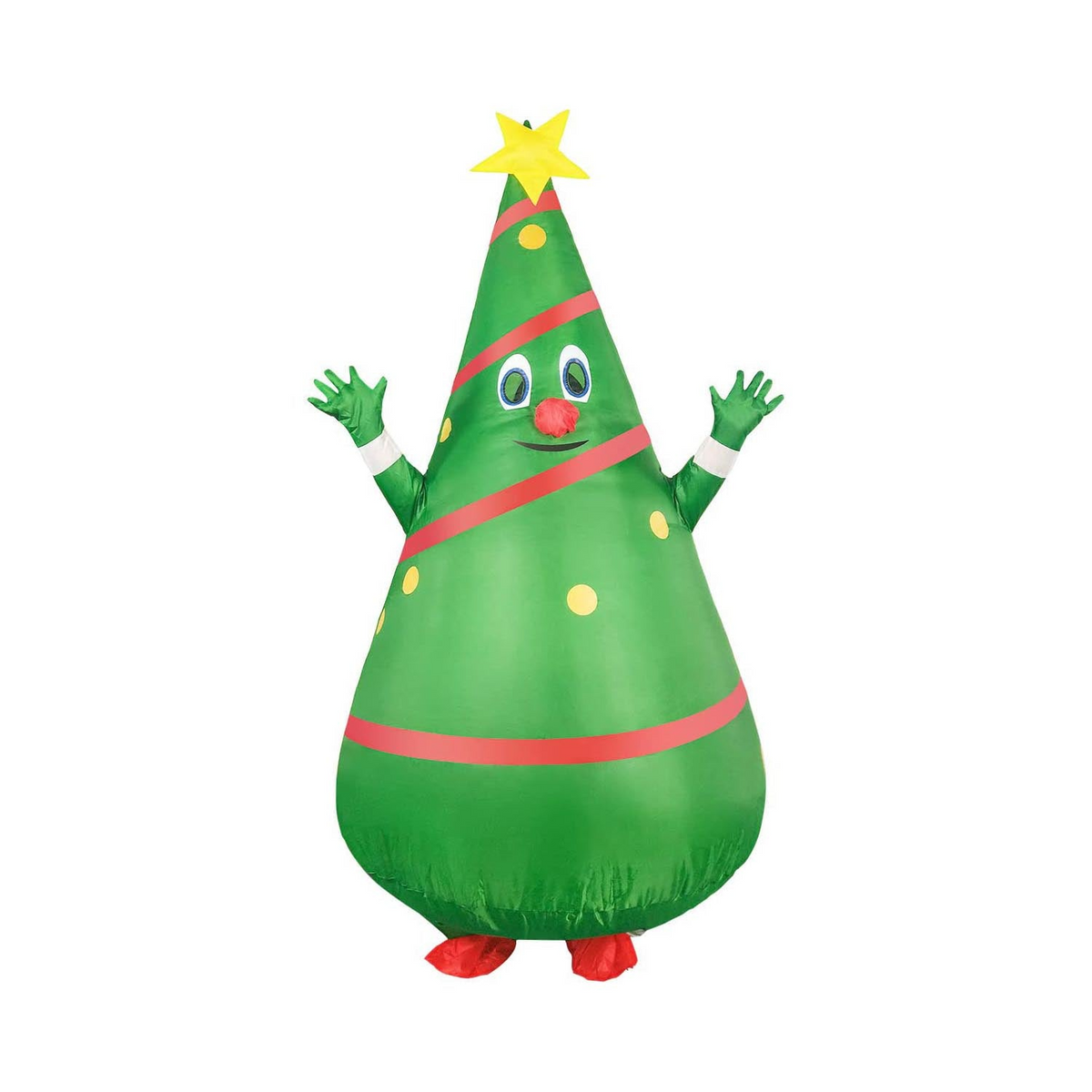 Adult Inflatable Christmas Tree Party Costume with Star