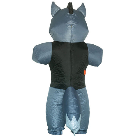 4x Adult Grey Inflatable Wolf Group Costume Bulk Pack w/ Fans - One Size Halloween & Fancy Dress Party