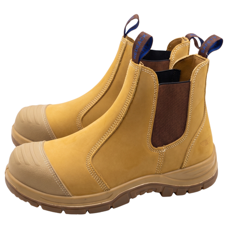 Rivers Orass Leather Steel Cap Toe Chelsea Safety Work Boots - Wheat Nubuck (Slip On Shoes)