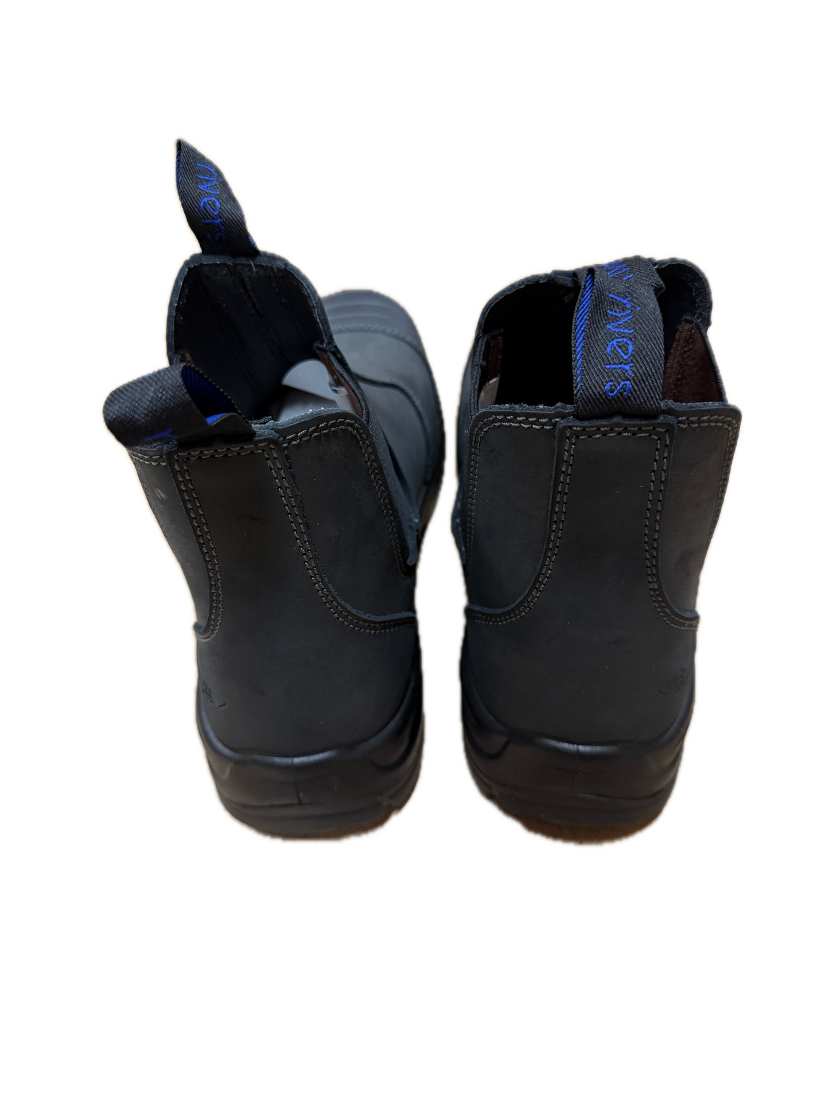 Rivers Orass Leather Steel Cap Toe Chelsea Safety Work Boots - Black (Slip On Shoes)