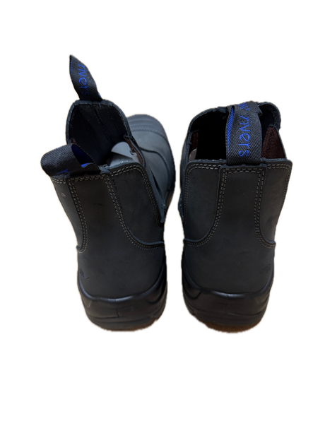 Rivers Orass Leather Steel Cap Toe Chelsea Safety Work Boots - Black (Slip On Shoes)