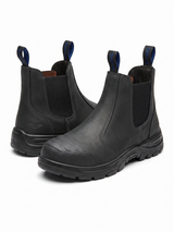Rivers Orass Leather Steel Cap Toe Chelsea Safety Work Boots - Black (Slip On Shoes)
