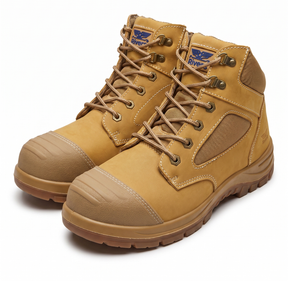 Rivers Olson Leather Steel Cap Toe Safety Work Boots  - Wheat (Lace-Up Shoes)