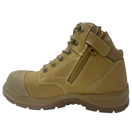 Rivers Olson Leather Steel Cap Toe Safety Work Boots  - Wheat (Lace-Up Shoes)