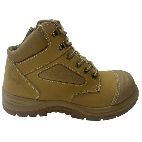 Rivers Olson Leather Steel Cap Toe Safety Work Boots Lace-Up Shoes in Wheat
