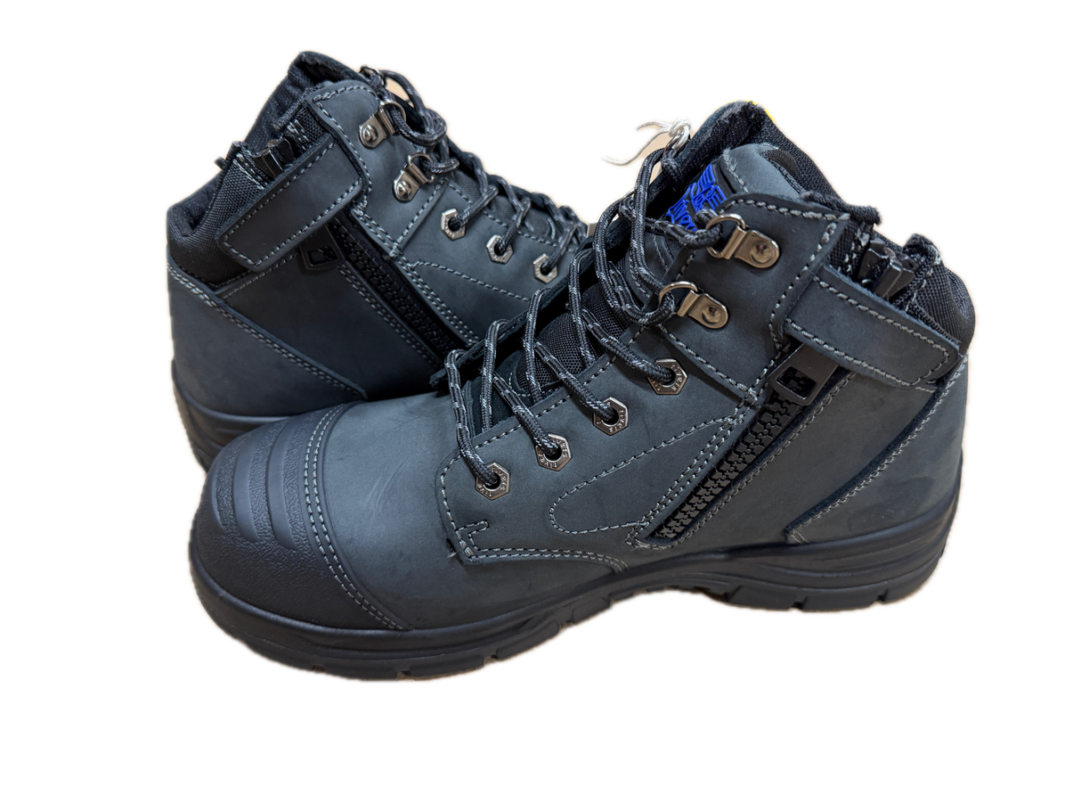 Rivers Olson Leather Steel Cap Toe Safety Work Boots  - Black (Lace-Up Shoes)