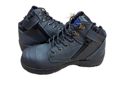 Rivers Olson Leather Steel Cap Toe Safety Work Boots  - Black (Lace-Up Shoes)