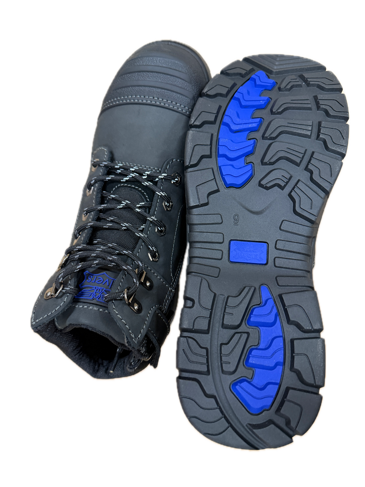 Rivers Olson Leather Steel Cap Toe Safety Work Boots  - Black (Lace-Up Shoes)