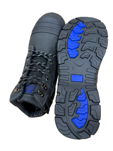 Rivers Olson Leather Steel Cap Toe Safety Work Boots  - Black (Lace-Up Shoes)