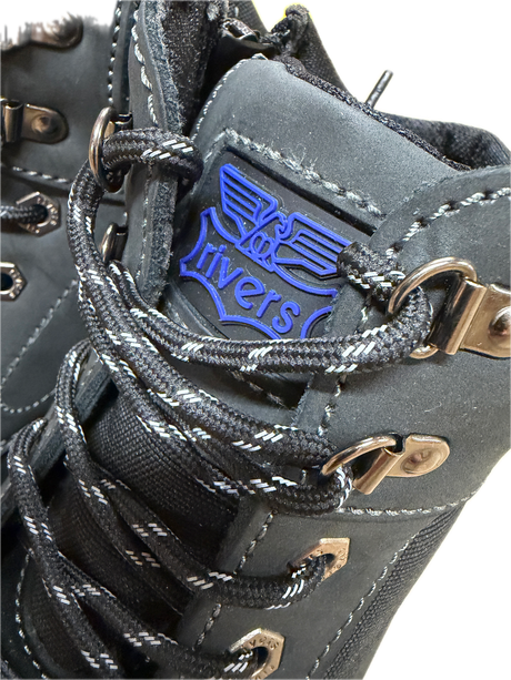 Rivers Olson Leather Steel Cap Toe Safety Work Boots  - Black (Lace-Up Shoes)