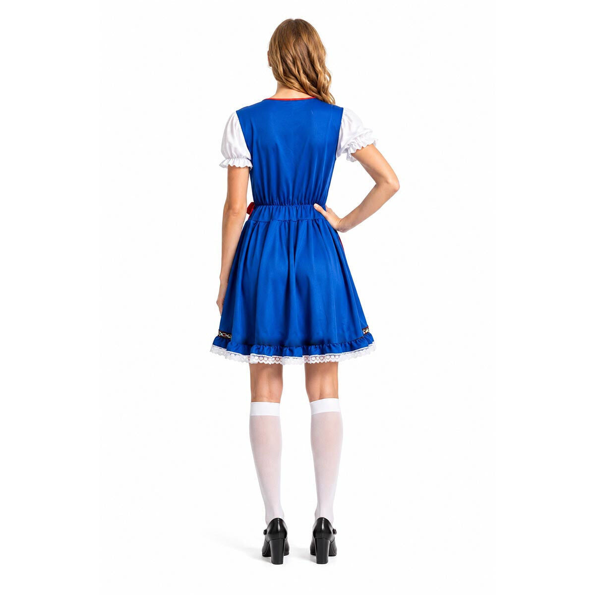 Womens Bavarian Lady Beer Maid Costume - Blue (Oktoberfest Party)