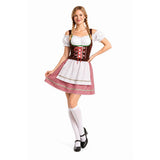 Womens Bavarian Lady Party Costume Oktoberfest Beer Maid in Red