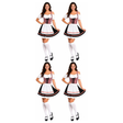4x Womens Black/Red Check Oktoberfest Dirndl Beer Girl Group Costume Bulk Pack - Bavarian