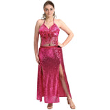 Adult Sequin Fringe Top in Hot Pink - Belly Dancer